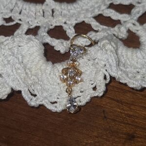 Gold and Silver Crystal Drop Earrings